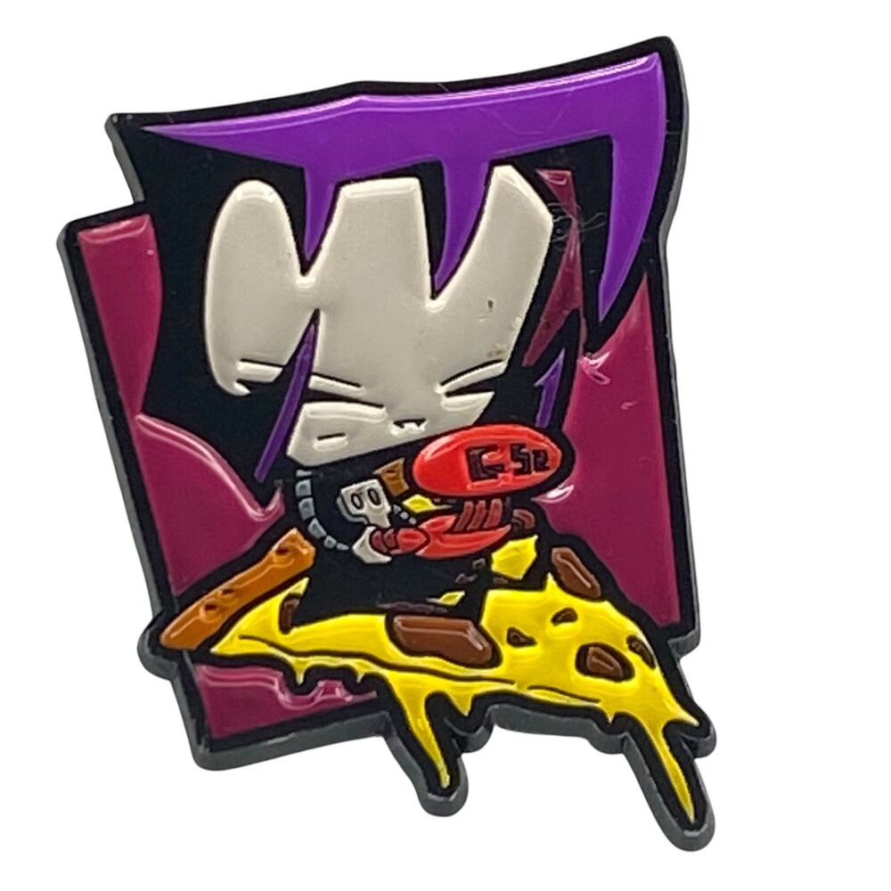 1" x 1" Gaz Enamel Pin Invader Zim Pizza Variant - 2022 Viacom Collectible